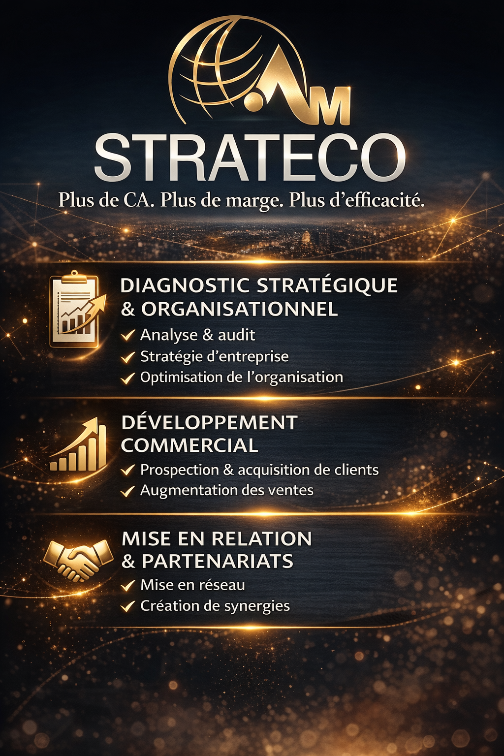 Équipe AM STRATECO — experts en développement commercial